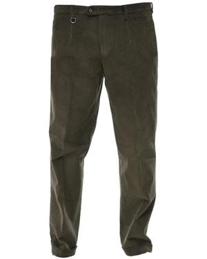 Paolo Pecora Pleated Corduroy Trousers - Green