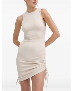 La Mania Ribbed Drawstring Dress - White