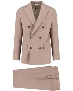 Boglioli Detailed Double-Breasted Suit - Brown