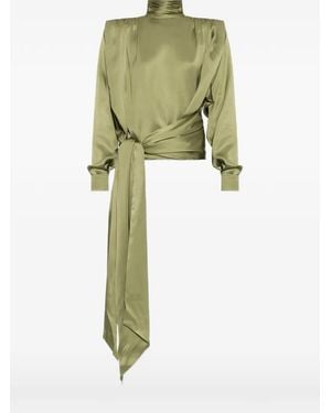 Balmain Tie-Embellishment Blouse - Green