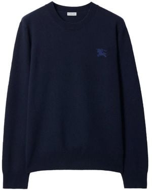 Burberry Equestrian Knight Crew-Neck Sweater - Blue