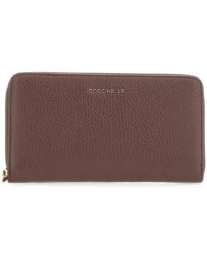 Coccinelle Metallic Large Leather Wallet - Purple