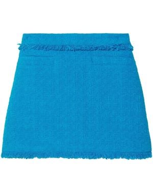 Proenza Schouler Tweed Knitted Mini Skirt - Blue