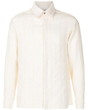 Amir Slama Striped Jacquard Cotton Shirt - White