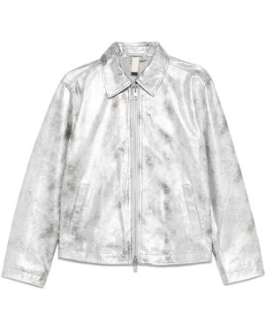 sunflower Snakeskin-effect zip-front jacket - Weiß
