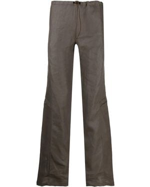 Robyn Lynch Drawstring-Waist Linen Cargo Trousers - Grey