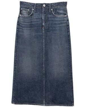 Rag & Bone Faded Denim Skirt - Blue