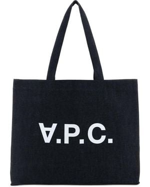 A.P.C. Shopper mit Logo - Schwarz