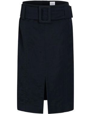 Patou Midi-Rok Met Ceintuur - Blauw