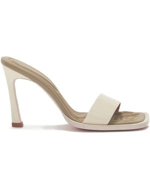 The Attico Leather Heeled Mules - Metallic