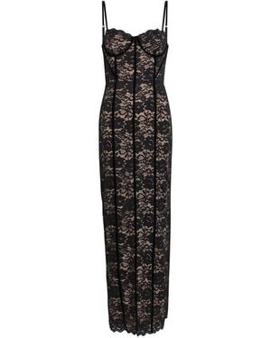 Alice + Olivia Lace Slip Maxi Dress - Black