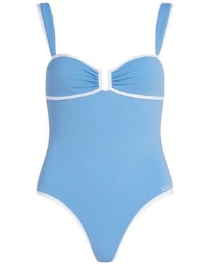 KARL LAGERFELD Signature Cheeky Swimsuit - Blue