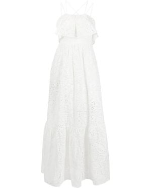 Self-Portrait Maxikleid Mit Lochstickerei - Weiß