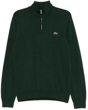 Lacoste Felpa Con Logo Ricamato - Verde