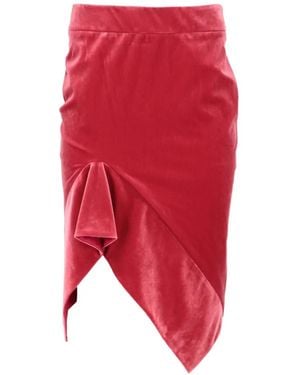 Tom Ford Ruffled Asymmetric Midi Skirt - Red