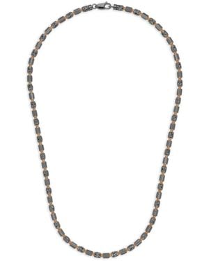 Desmo Collar Barrel Pioneer En Plata De Ley - Negro