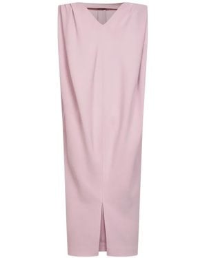 Balenciaga Pleat-Details Midi Dress - Pink