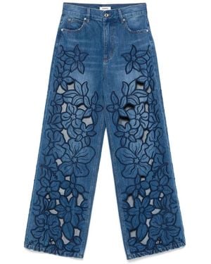 Sandro Floral-Embroidery Jeans - Blue