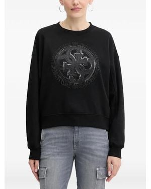 Guess Sweater Verfraaid Met Pailletten En Logo - Zwart