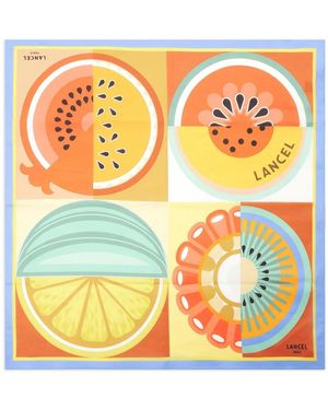 Lancel Foulard Tutti Frutti En Coton - Orange