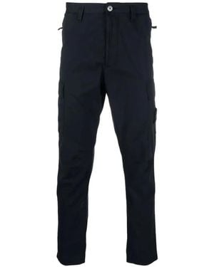 Stone Island Pantalon Cargo À Patch Logo - Blue