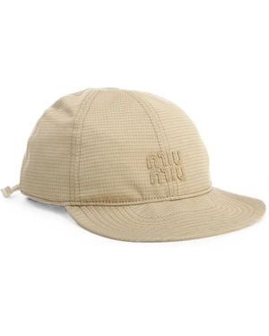 Miu Miu Cotton Baseball Cap - Natural