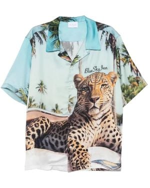 BLUE SKY INN Hemd Mit Leoparden-Print - Blau