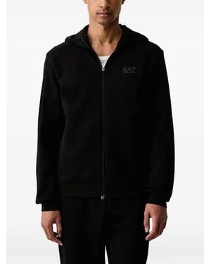 EA7 Ventus 7 Logo-Print Zip-Up Tracksuit - Black