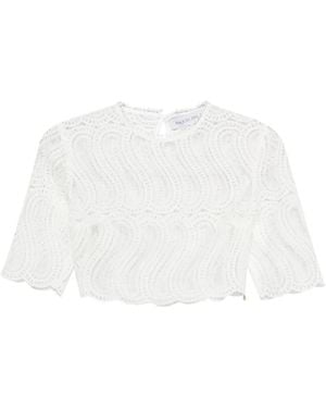 Raquel Diniz Sabi Lace Scalloped Top - White