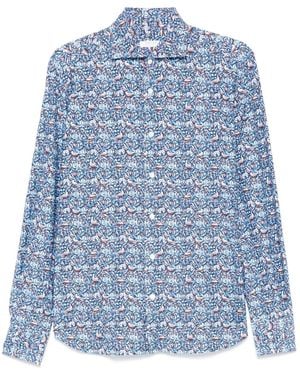 Orian Graphic-Print Shirt - Blue