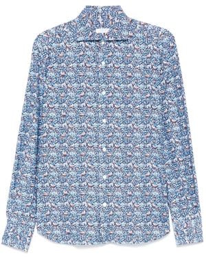 Orian Graphic-Print Shirt - Blue