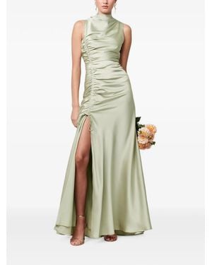 Savel Ruched Side-Slit Maxi Dress - Green