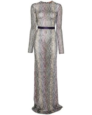 Missoni Zigzag-Knit Open-Back Dress - White