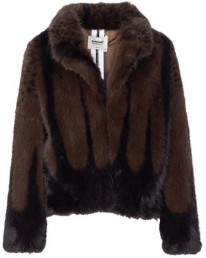 S.W.O.R.D Fur-Effect Shawl-Collar Jacket - Black