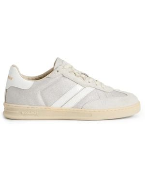 Woolrich Doubleu Sneakers Met Suède Details - Wit