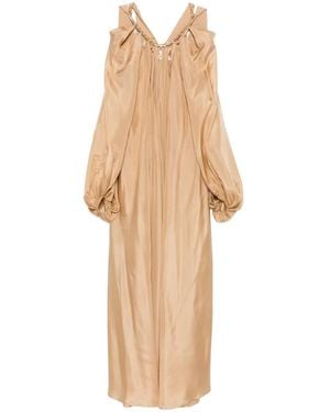 Zimmermann Vestido Con Hombros Descubiertos Y Cadena - Blanco