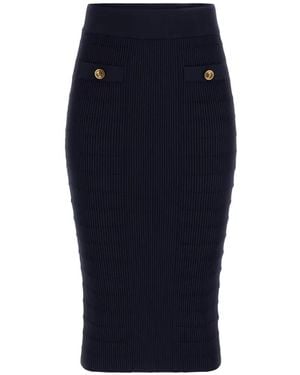 Guess Rib-Knit Pencil Jumper Skirt - Blue