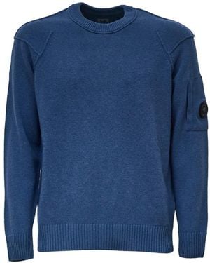 C.P. Company Lens Crew-Neck Jumper - Blue