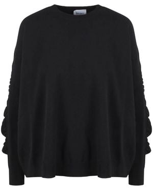 Nude Ruched Jumper - Black