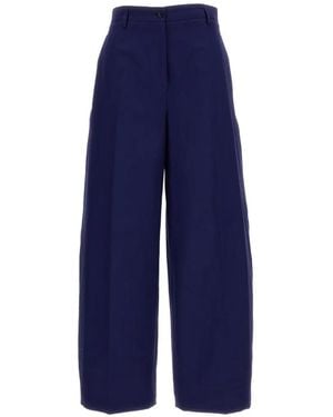 Alberto Biani Wide-Leg Belt Trousers - Blue