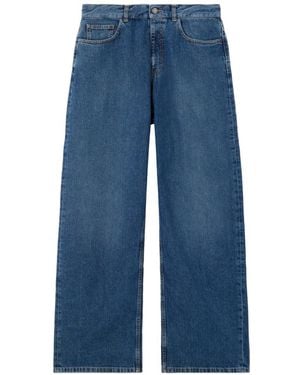 Palm Angels Curved Logo Denim Jeans - Blue