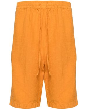 120% Lino Linen Bermuda Shorts - Orange