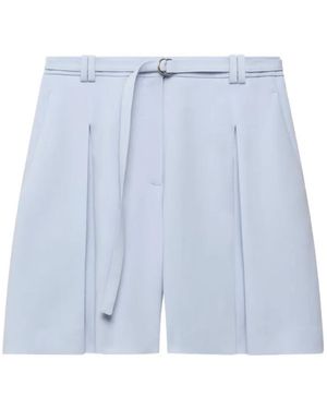 Another Tomorrow Pantalones Cortos Con Cinturón - Azul