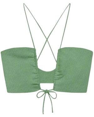 JADE Swim Livi Ruched Bikini Top - Green