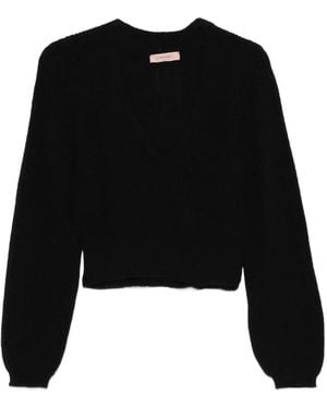 Twinset ロングスリーブ Vネックセーター - ブラック