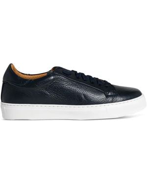 Calce Leather Textured Trainers - Blue