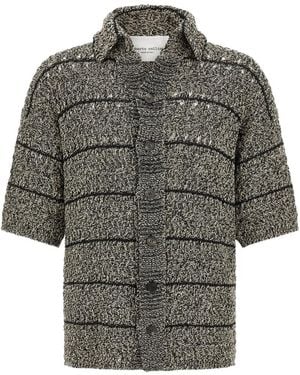 Roberto Collina Two-Tone Short-Sleeve Cardigan - Grey
