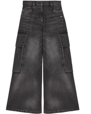 Palm Angels Low-Rise Wide-Leg Jeans - Grey