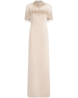 Jenny Packham Livia Beaded-Embelishment Maxi Dress - White