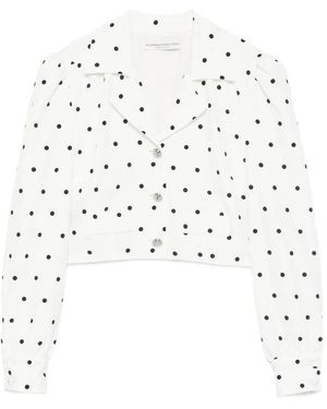 Alessandra Rich Giacca A Pois - Bianco